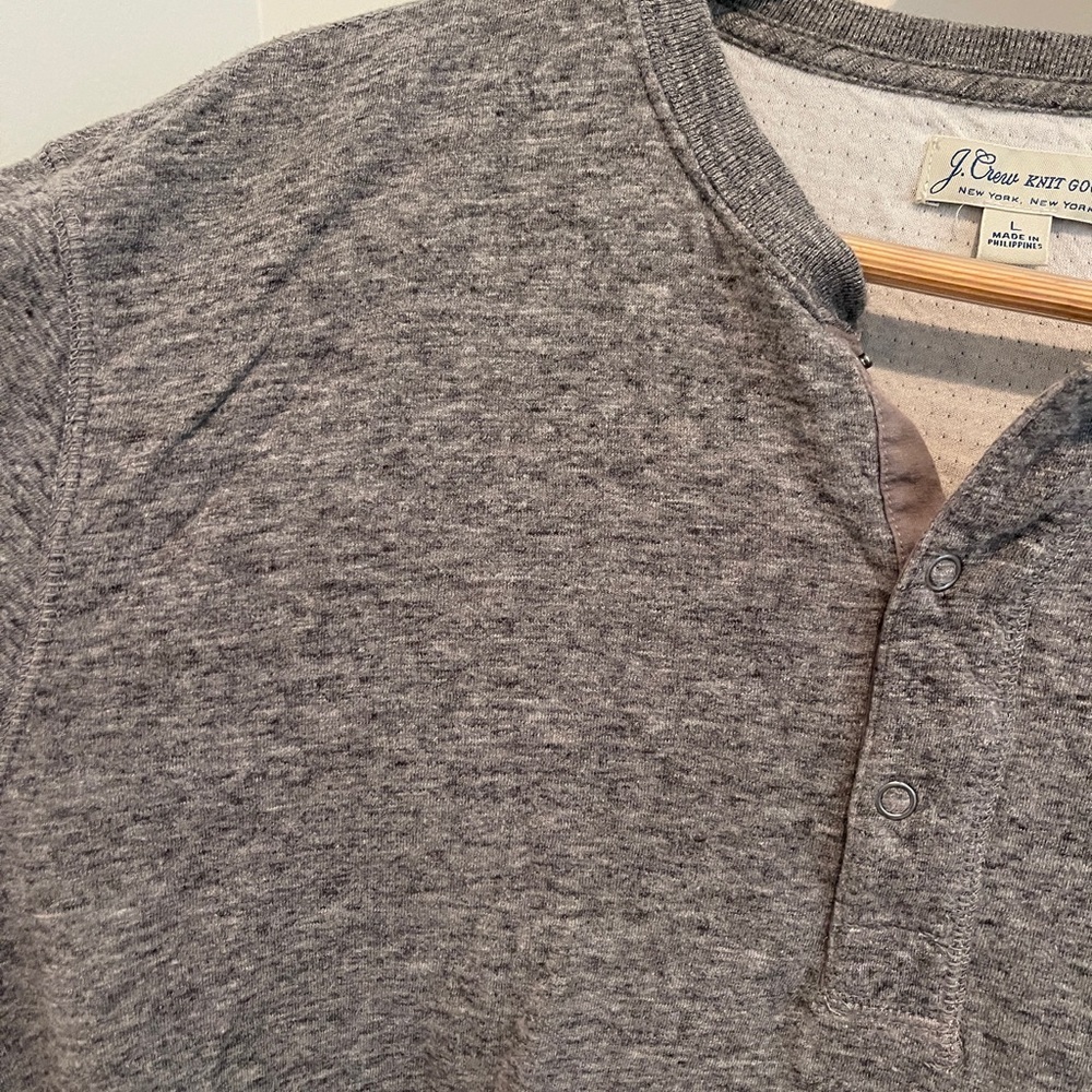 Men's Gray Henley Shirt - Picture 2 of 3